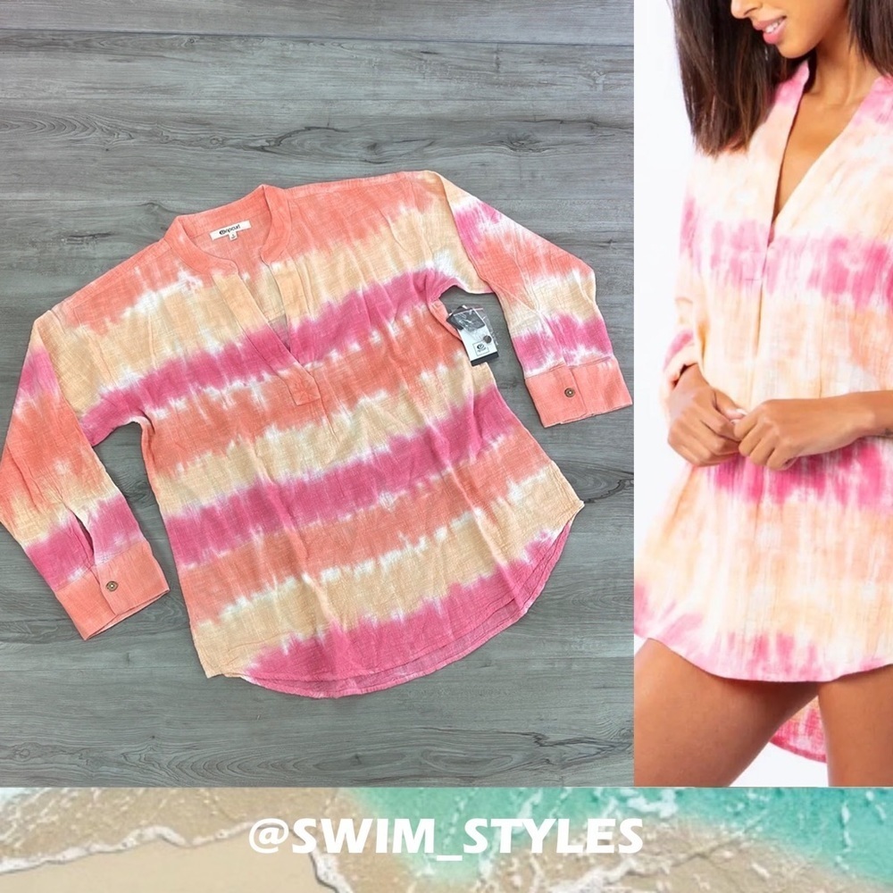 ☀️RIP CURL☀️ TIE DYE CLASSIC SURF SHIRT COVER UP